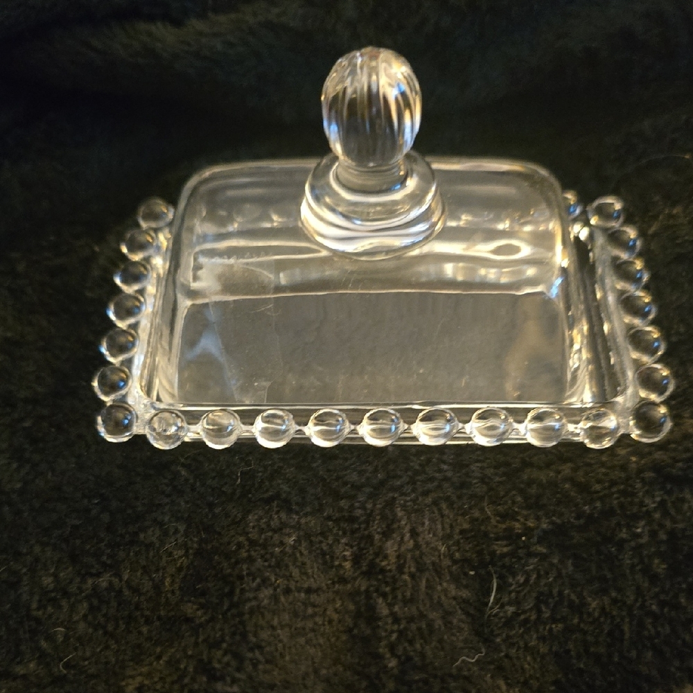 Elegant Clear Glass Butter Dish